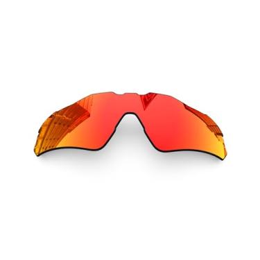 Imagem de Lentes de reposição polarizadas de 1,6 mm para óculos de sol Oakley Radar EV Path OO9208, proteção UV, lentes espelhadas escuras, peças de reparo e kit (vermelho fogo)