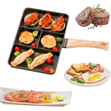 Imagem de Ovo Para Fritura P 4-cup Antiaderente Para Ovo P Fácil Cle Egg Ps Antiaderente, Quadrado, Multi Egg Frying P, Com Cabos Longos Antiderrapantes, Panela De Ovos Saudável Stone Grite C, White