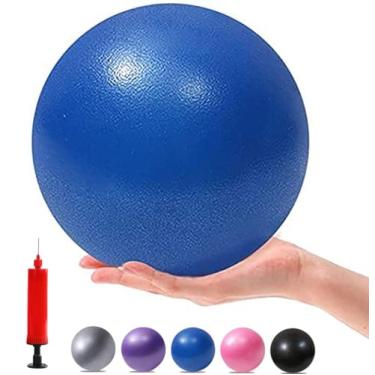 Imagem de XIECCX Minibolas de ioga de 22 cm para exercícios de pilates, terapia e equilíbrio micropore, equipamento para estabilidade doméstica, treinamento de núcleo físico com bomba (azul)