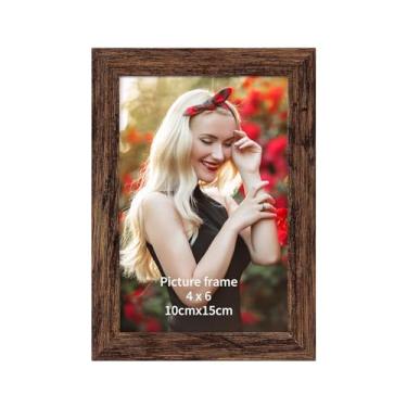 Imagem de PETAFLOP Porta-retrato de 10 x 15 cm, 1 pacote, porta-retratos marrom rústico serve para exibição de parede ou mesa de 10 x 15 cm