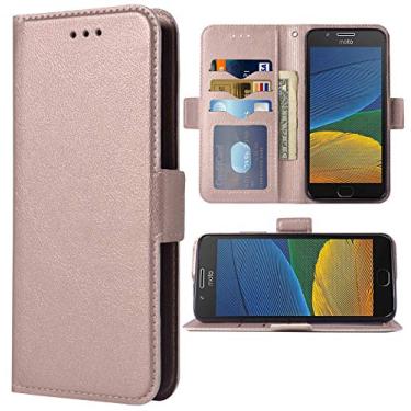 Imagem de Capa de telefone para Moto G5 Folio Flip Wallet Case, couro PU, compartimentos para cartão de crédito, proteção de corpo inteiro, suporte, capa protetora para Motorola MotoG5 Moto5 G 5 5G XT1671