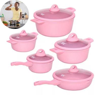 Imagem de Conjunto Panelas Duráveis Cor Rosa Presente Exclusivo Mãe - Blackwatch