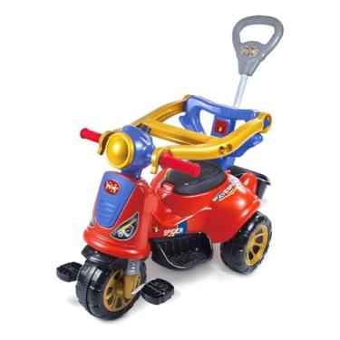 Imagem de Triciclo Avespa Spider Infantil, Passeio e Pedal, Proteção lateral Removivel, com Haste Metálica e Buzina, Suporta até 25kg