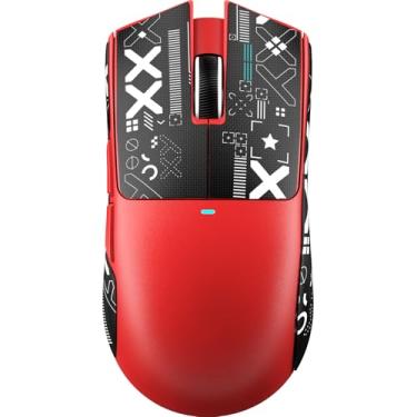 Imagem de ATTACK SHARK X11SE Mouse para jogos leve sem fio, 59 g Tri-Mode BT/2.4G sem fio/com fio, sensor de jogos PixArt PAW3311, 22000 DPI, mouse de escritório com fita para PC/Xbox/Win/Mac (vermelho)