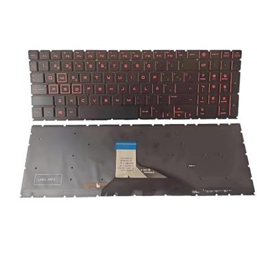 Imagem de Teclado de layout latino espanhol de substituição para laptop para HP Omen 15-DC 15-DC1018ca 15-DC1085NR 15-DC0010CA 15-DC0010NR 15-DC0020CA 15-DH 15-DH002NR 15-DH001 15-DH0161TX 15-DH1 01NR Vermelho