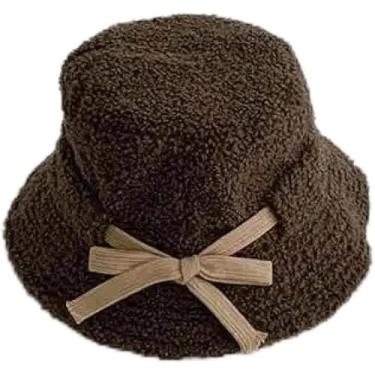 Imagem de Chapéus Bonés Skullies Gorros Gorro Inverno Bebê Menina Menino Balde Chapéu Bonito Carta Crianças Chapéu De Pescador Sólido Topo Plano Ao Ar Livre Grosso Quente Sol Cap, Brown, One Size
