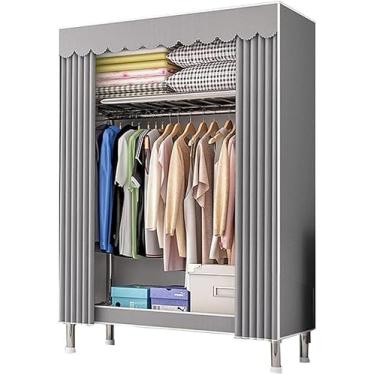Imagem de Estrutura De Aço Montada De Grande Capacidade Multi-funcional Armazenamento Guarda-roupa De Lona Guarda-roupa Portátil Roupas Prateleiras De Guarda-roupa Roupas Quarto S, A, 84CM*46CM*173CM