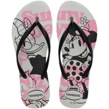 Imagem de Chinelo Havaianas Feminino SLIM Disney 37/38 BRANCO/PRETO PAR