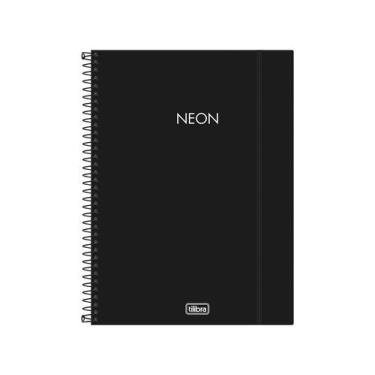 Imagem de Caderno Universitário Espiral Tilibra Neon 160 Folhas Preto