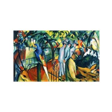 Imagem de Pinturas Famosas em Tela-Quadros Decorativos-Zoo Garden-Pôster e Impressões para Sala de Estar e Casa 70x120cm27x47in Sem Moldura