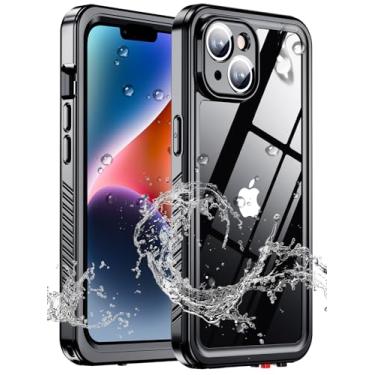 Imagem de xiwxi Capa à prova d'água para iPhone 14, capa subaquática IPX8, à prova de choque e militar de 4,1 m à prova de quedas][protetor de tela embutido][à prova de poeira] Som claro para iPhone 14 6,1
