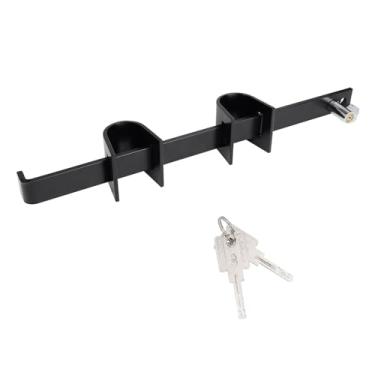 Imagem de QZATTCAEN Conjunto de trava de recipiente de ferro revestido a pó resistente com suporte em U - trava segura de contêiner para caminhões e reboques