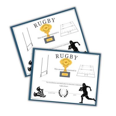 Imagem de Rugby Certificate of Excellence Award 30pk 21.6x27.9 cm Sports Coach Camp Instructors Participation End of Year Team Athletic Award Football Field