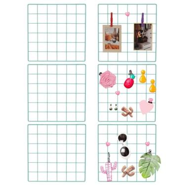 Imagem de PATIKIL Painel de grade de parede de 30,5 x 30,5 cm, pacote com 6, painel de grade de arame, placa de prateleira de metal para fotos, organizador de fotos, quadro de anotações de tela para exibição de