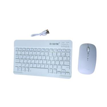 Imagem de KIT TECLADO E MOUSE BLUETOOTH B-MAX BM-T11 Recarregável, Branco