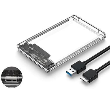 Imagem de Case Para Hd Externo Transparente 2.5 Usb 3.0 Notebook Pc