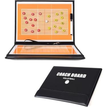 Imagem de Prancheta Tatica Volei Magnetica Tecnico Treinador Portatil Dobravel Couro Volleyball