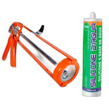 Imagem de Silicone Preto 450G Selante Acrílico Base Dágua C/Aplicador