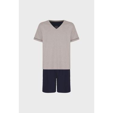 Imagem de Pijama-Lupo-Masculino-Gola-V-Curto-Azul-Marinho