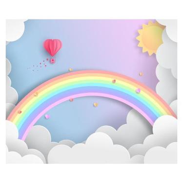 Imagem de Papel de Parede Adesivo Infantil Arco-íris Quarto Bebe - 734pcm - Allo