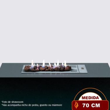 Imagem de Lareira a Gás Bella - 70cm - Aço Carbono Cinza - Fogo & Art, Sem chave