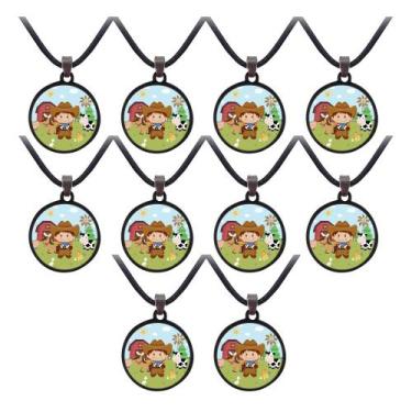 Imagem de 20 Colar Fazendinha Cowboy Lembrancinha Aniversario Festa - Tudo em Me