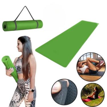 Imagem de Tapete Yoga MatConfortável Grosso Colchonete Tatame Exercício em Casa(Verde,Sem Alça)