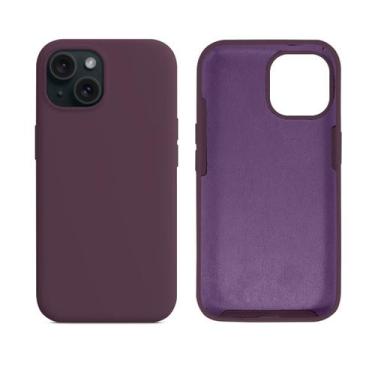 Imagem de Capinha Compatível com iPhone 15 Silicone com Interior Aveludado Premi