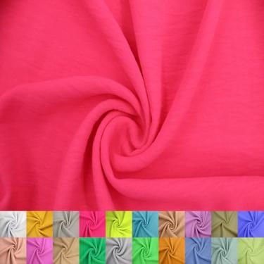 Imagem de Texco Inc Air Flow Cey Yard – 100% poliéster, não elástico, 149,9 cm de largura, 160 g/m2 leve tecido respirável para vestidos, blusas, vestuário, costura e artesanato DIY, rosa neon 5 jardas