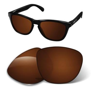Imagem de Lentes de substituição de 1,6 mm compatíveis com óculos de sol Oakley Frogskins Range OO9284 OO9284A Frogskins OO9013 (marrom âmbar)