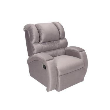 Imagem de Poltrona Do Papai Imperial Reclinável Veludo Liso Marrom Claro - Impér