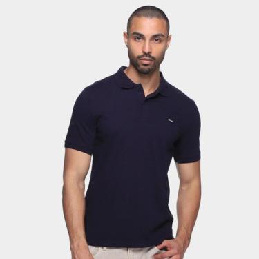 Imagem de Camisa Polo Calvin Klein Slim Em Piquet Masculina, Marinho, G