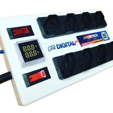Imagem de Filtro De Linha Profissional Dps 8 Tomadas Digital Branco