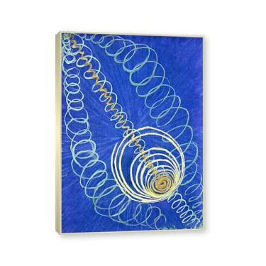 Imagem de Moldura de champanhe. Pôster Hilma Af Klint, (Caos Primordial, nº 16), reproduções de pinturas famosas, imagem de arte abstrata para sala de estar quarto decoração de casa. 50 x 70 cm-19,6 x 27,5 pol