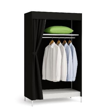 Imagem de Guarda Roupa Portatil Armario Arara Cabideiro Prateleira Organizador Praia Camping Desmontavel