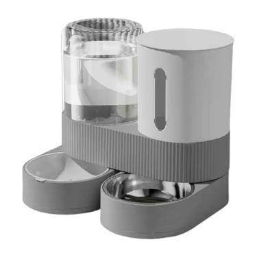 Imagem de KiBcsLic Distribuidor Automático de Comida para Animais de Estimação, Recipiente de Comida, Alimentador para Cães Pequenos E Pequenos Animais, Cinza