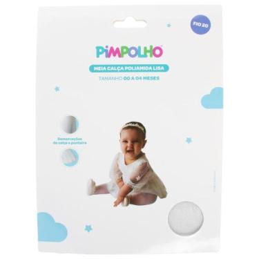 Imagem de Meia Calça Poliamida Pimpolho Liso/Branco 0 A 4M 300311, Branco, 0 á 4