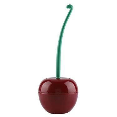 Imagem de Batilhas de Escova de Vaso Sanitário Formato de Cerejeira Aço Inoxidável Curva Pincéis de Projeto (Vermelho escuro)
