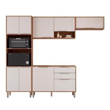 Imagem de Kit Armário Cozinha Completa Áurea 270cm 9 Portas com Balcão