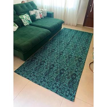 Imagem de Tapete Antiderrapante Sala ou Quarto Vintage 1,32m x 1,00m Cor:Verde Musgo