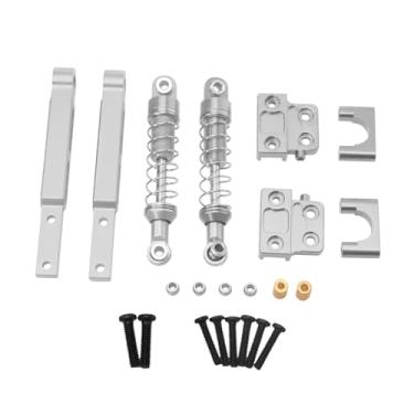 Imagem de simhoa Conjunto de hastes de tração para amortecedor RC Conjunto de amortecedores RC Peças de reposição Amortecedores a óleo para 1/12 MN82, Prata