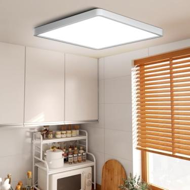 Imagem de Luminária de teto LED quadrada de 22,8 cm 18 W, montagem embutida, lâmpada de teto LED branca quente de 2800K, luzes de teto modernas de montagem em superfície, iluminação de tela plana fina para