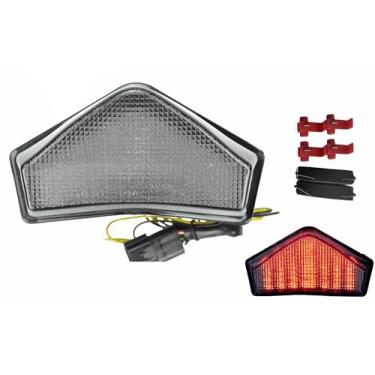 Imagem de TOPZONE Adequado para Triumph 2007-2013 TIGER 1050/1050 SE; Velocidade Triple/Sprint ST 2005-2010; Luz traseira de freio com seta integrado (moke, flash LED Style1)