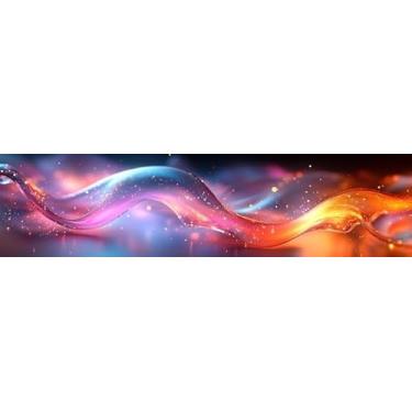Imagem de Quadro Decorativo com Estampa Abstract Colorful Wave Light Effects And 50 x 50 Papel 1 unidade