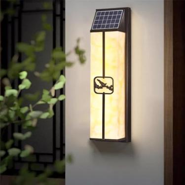Imagem de Lâmpada De Parede Solar Simples À Prova D 'água Contemporânea Ao Ar Livre, Adequada Para Varanda, Corredor, Pátio, Porta De Villa, Hotel, Iluminação De Decoração De Jardim (9244A H60CM Solar)