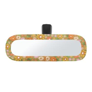 Imagem de Bulopur Capa para espelho retrovisor hippie margarida boho pelúcia elástica capa de espelho retrovisor difusa, fácil de instalar, capas de acabamento interno de carro removíveis para carros, SUVs