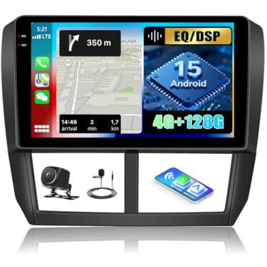 Imagem de Rádio estéreo automotivo 4G + 128G para Subaru Forester Impreza WRX Impreza WRX 2008-2012 Android 15 com carro sem fio CarPlay Android Auto, tela sensível ao toque IPS de 9 polegadas 1280 * 720P IPS