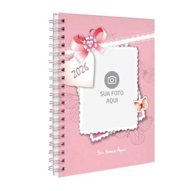 Imagem de Agenda 2026 Planner Semanal Personalizada Com Foto Rosa Lacinho