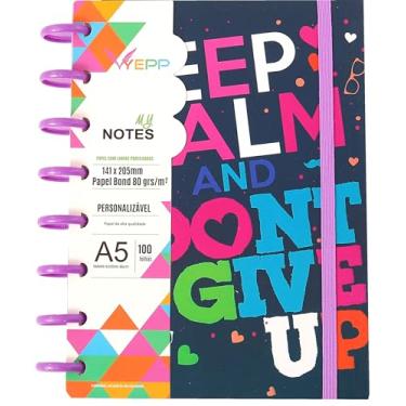 Imagem de Caderno Feminina Com Discos 100 Folhas Pautadas De Tamanho A5 14,1 * 20,5 CM (Letras)