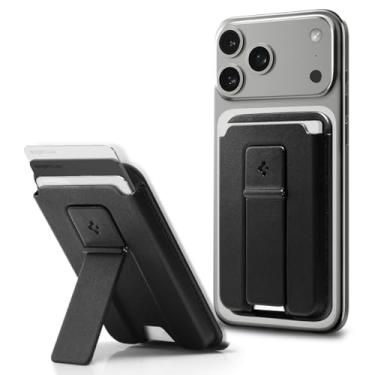 Imagem de Spigen Smart Fold 2 (MagFit) Suporte magnético para cartão projetado para MagSafe com suporte compatível com iPhone 16, iPhone 15, iPhone 14, iPhone 13, iPhone 12 - Preto